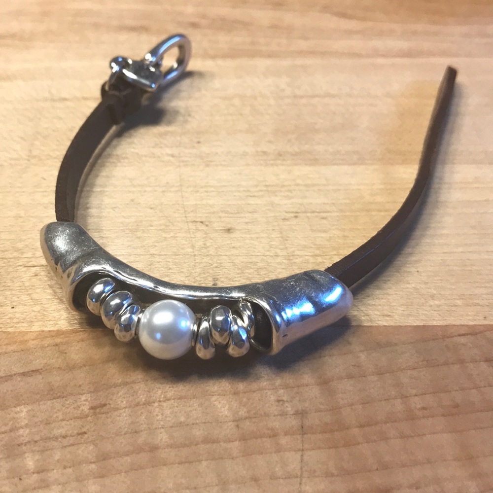 NWOT. Uno de 50 silver and pearl bracelet